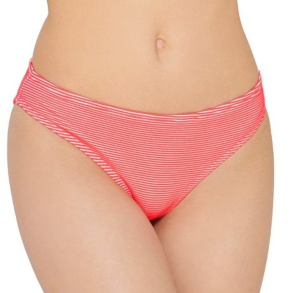 Hula Honey Rib illusion‎ Hipster Bikini Bottom Hibiscus Pink L
